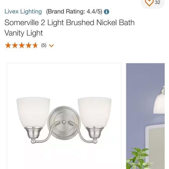 Livex Summerville 2 light/ light NIB - Picture 1 of 7